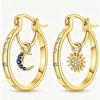 New Double-layer Earrings, Women's Exquisite Fashion Temperament, Star and Moon Earrings Design Accessories