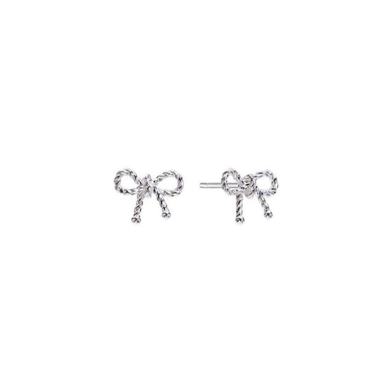 green [925 silver] Two.silver.186 / ribbon earring (silver)