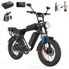 AAIRSK X5 Adult Electric Bike 750W Motor 48V15Ah Battery 20 Inch Fat Snow Tires All Terrain Off-Road E-Bike for Adult Commuting Outdoor Riding