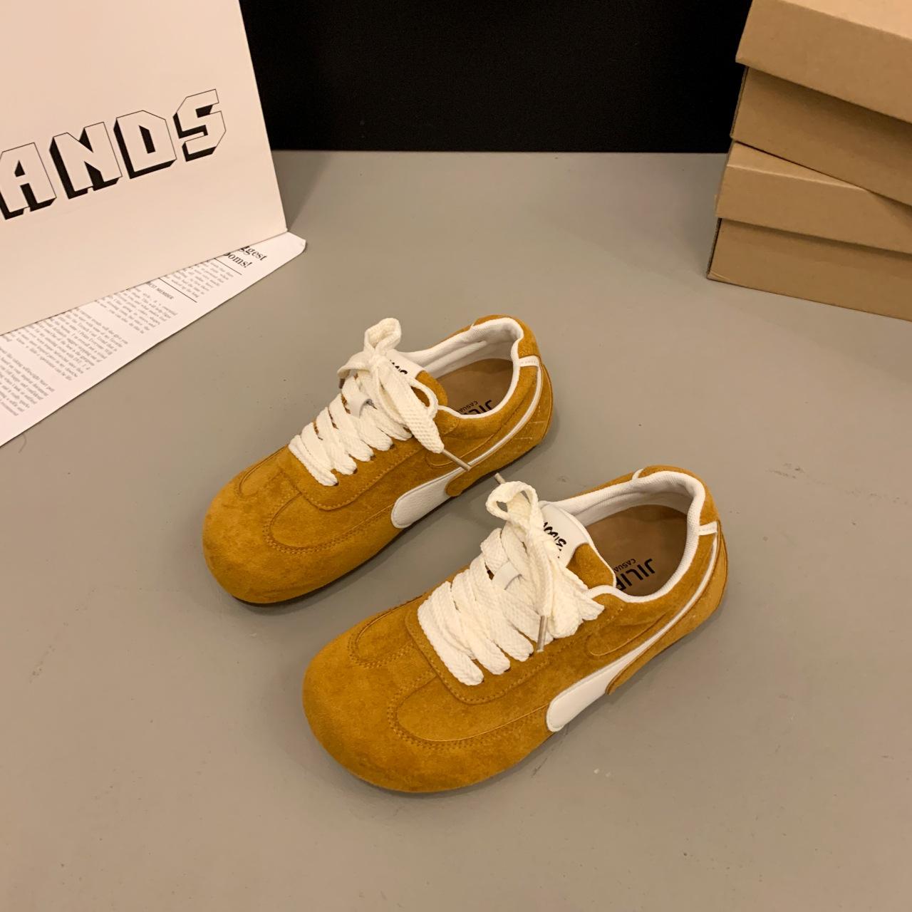 

Retro American German training shoes women s ins tide 2025 spring new flat-bottomed color matching Forrest Gump shoes casual sports shoes women 40 жовтий