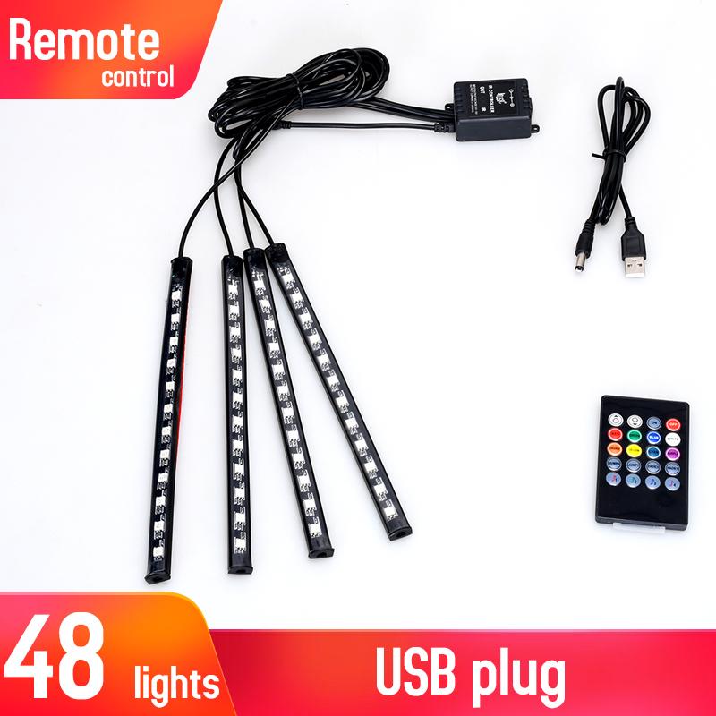 Led Car Interior Backlight With Usb Cigarette Lighter Ambient Atmosphere Mood Light Rgb Remote App Auto Foot Decorative