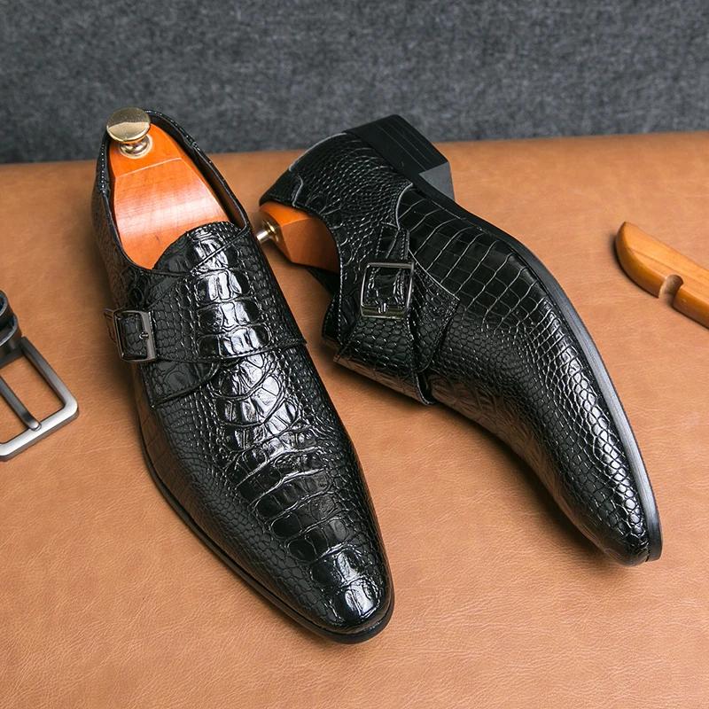 Fashion Brand Classic Brown Men's Office Business Dress Shoes Pointed Chelsea Shoes Men's Casual Loafers Free Delivery