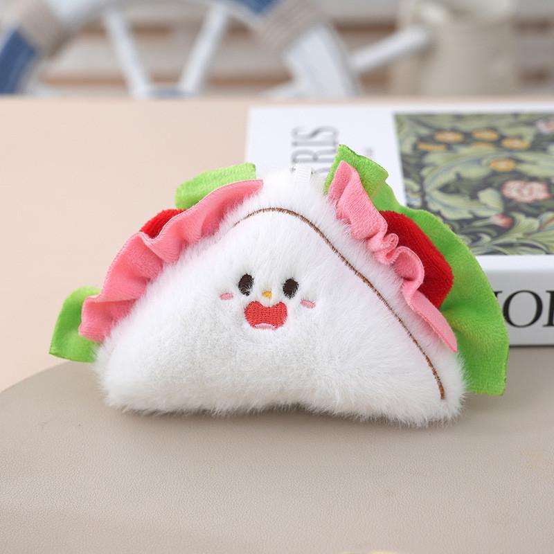 Cartoon Food Plush Keychain With Pp Cotton Filling For Kids Room Decor
