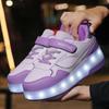 Runaway Shoes Boys and Girls Charging Flash Pulley Shoes Student Double Wheel with Switch Skates