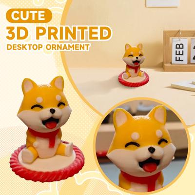 3D-Druck Niedlicher Cartoon Kreativer Shiba Inu Schreibtischornament Gelenk Bewegliches Spielzeug