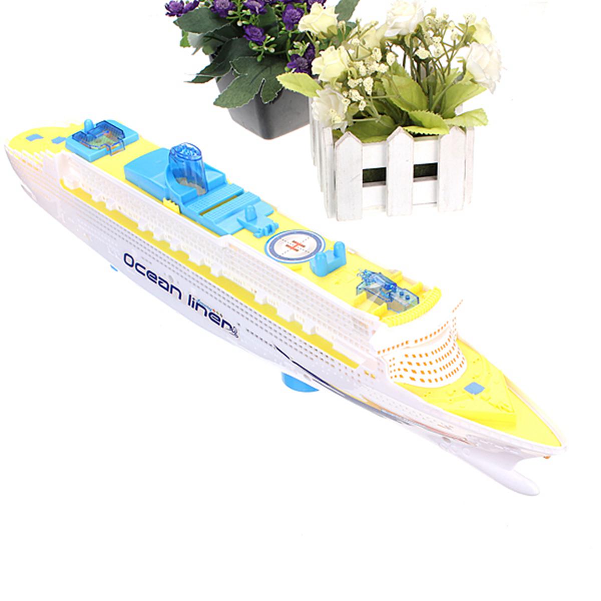 Bateau De Croisière Jouet Motorisé – LED Clignotantes – Effets Sonores – Roues Universelles – 49 Cm – Piles AA – Dès 3 Ans – Ne Convient Pas à L’eau
