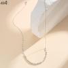 Effie Queen Genuine 925 Silver 14k Gold Beads Ball Strand Choker Necklace Paperclip Chain Banquet Jewelry for Women Gift APN57