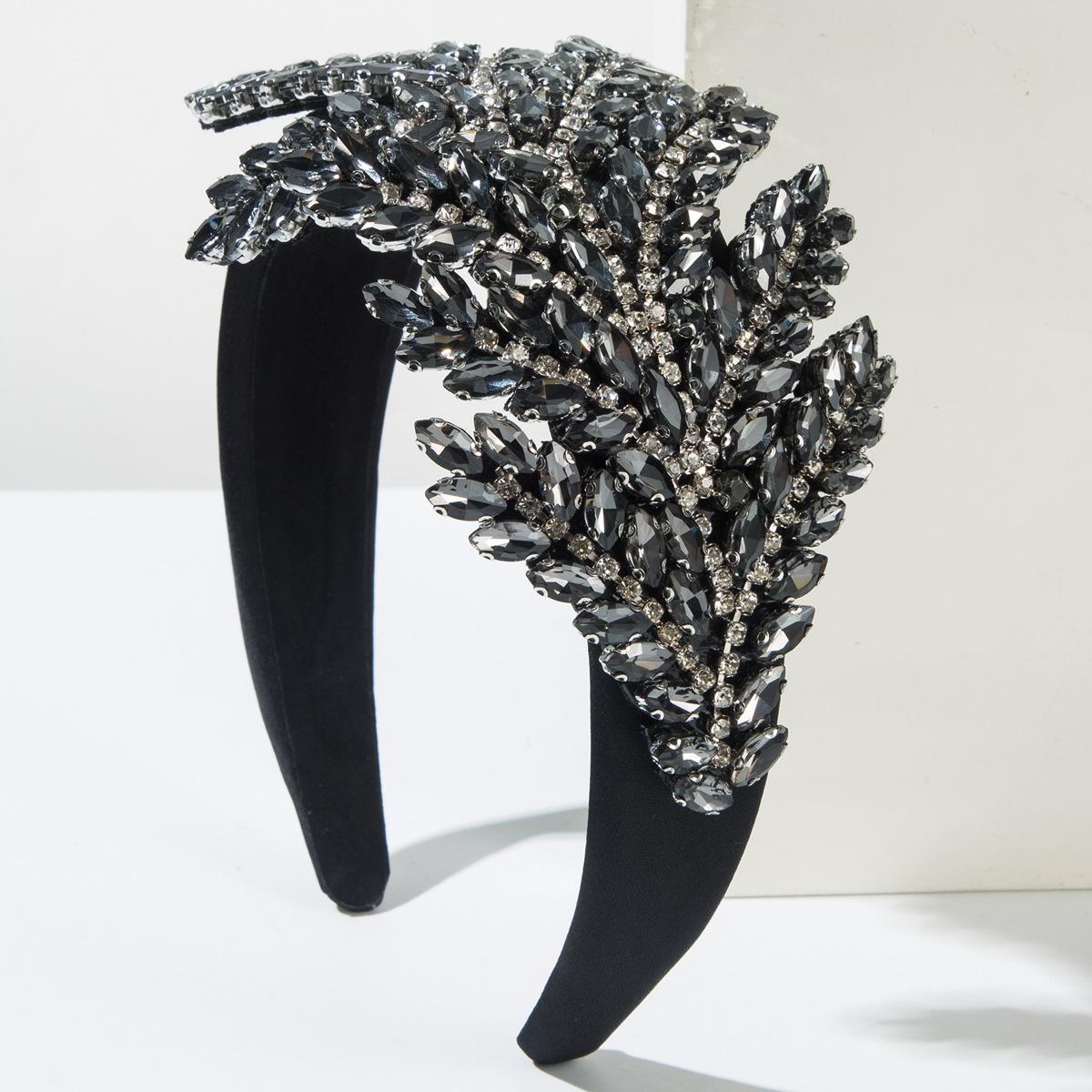 

Роскошные диадемы с бриллиантами, аксессуары для волос в форме листьев для женской вечеринки, ярко блестящие, ободок для волос, повязка для волос, обруч, головной убор, новинка