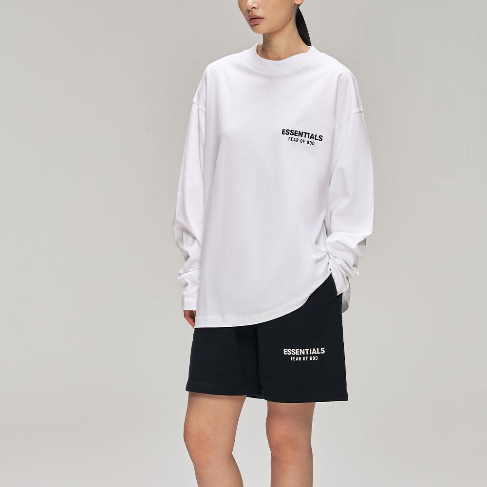 Fear of God Essentials T-shirt Classica a Maniche Lunghe Bianco Brillante Top da Uomo 125AS254202F
