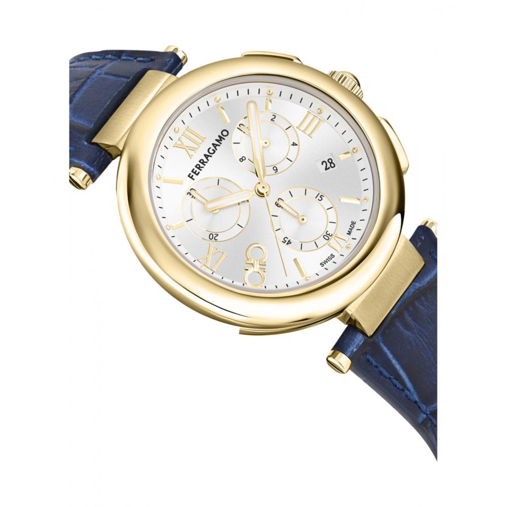 Salvatore Ferragamo Ferragamo Legacy Chronograph Uhr Blau Gold Silber