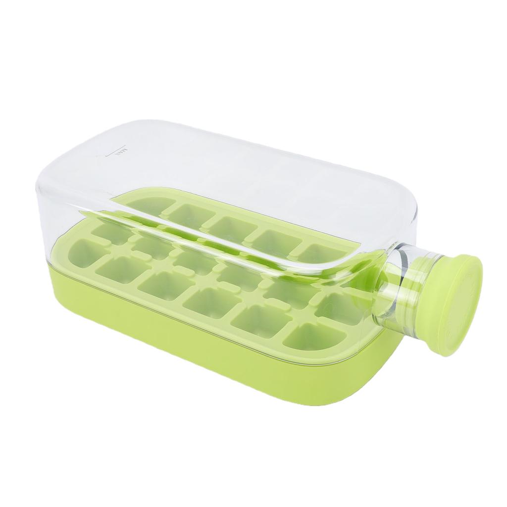 Ice Cube Bottle with Straw Press To Release 18 Grid 800ml Ice Cube Making Bottle for Freezer Green