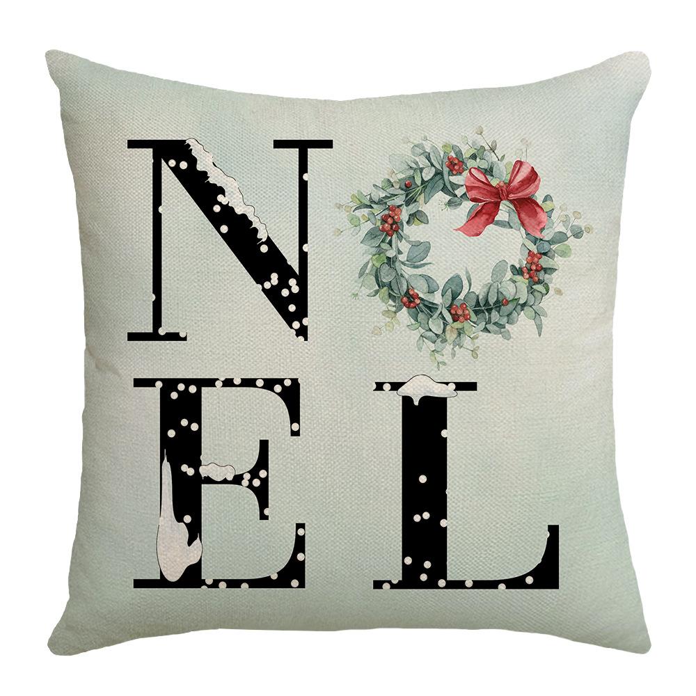 Christmas Tree Element Linen Material Pillowcase Warm Home Decoration Sofa Cushion Bedroom Pillowcase