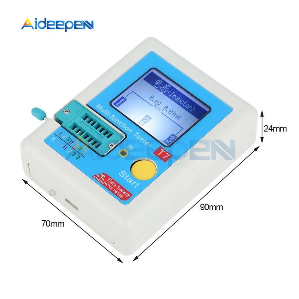 LCR-T7 T7 Transistor Tester TFT Diode Triode Capacitance Meter LCR ESR Meter NPN PNP MOSFET IR Multifunction Tester Multimeter