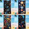 Bemalte Blumen Serie digital bedrucktes Polyester Superfeine Faser beidseitiger Fleece Strandurlaub Badetuch, Strandtuch