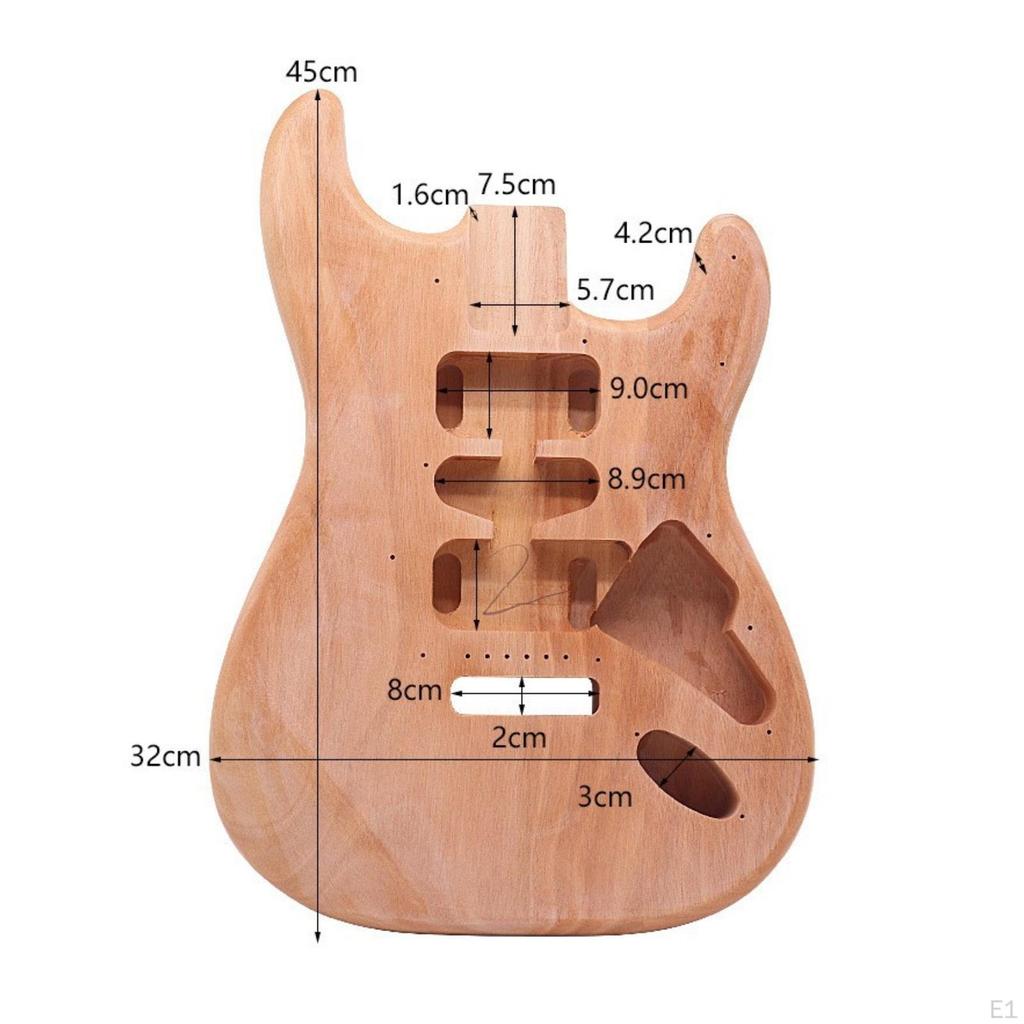 Guitar Body with Pre-Cut Cavities Tonewood Blank Matte for