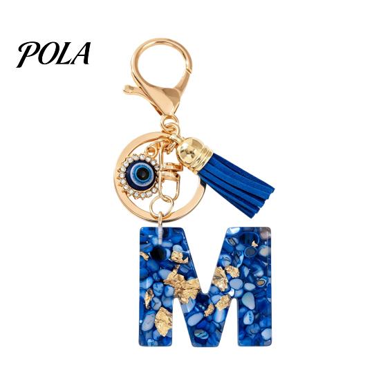 Blue Series Keychain Pendant, Initial Letter Charm Key Chain with Eyes Tassel Design, A-Z Holder for Bags Backpacks Cars Accessories Sale Goods