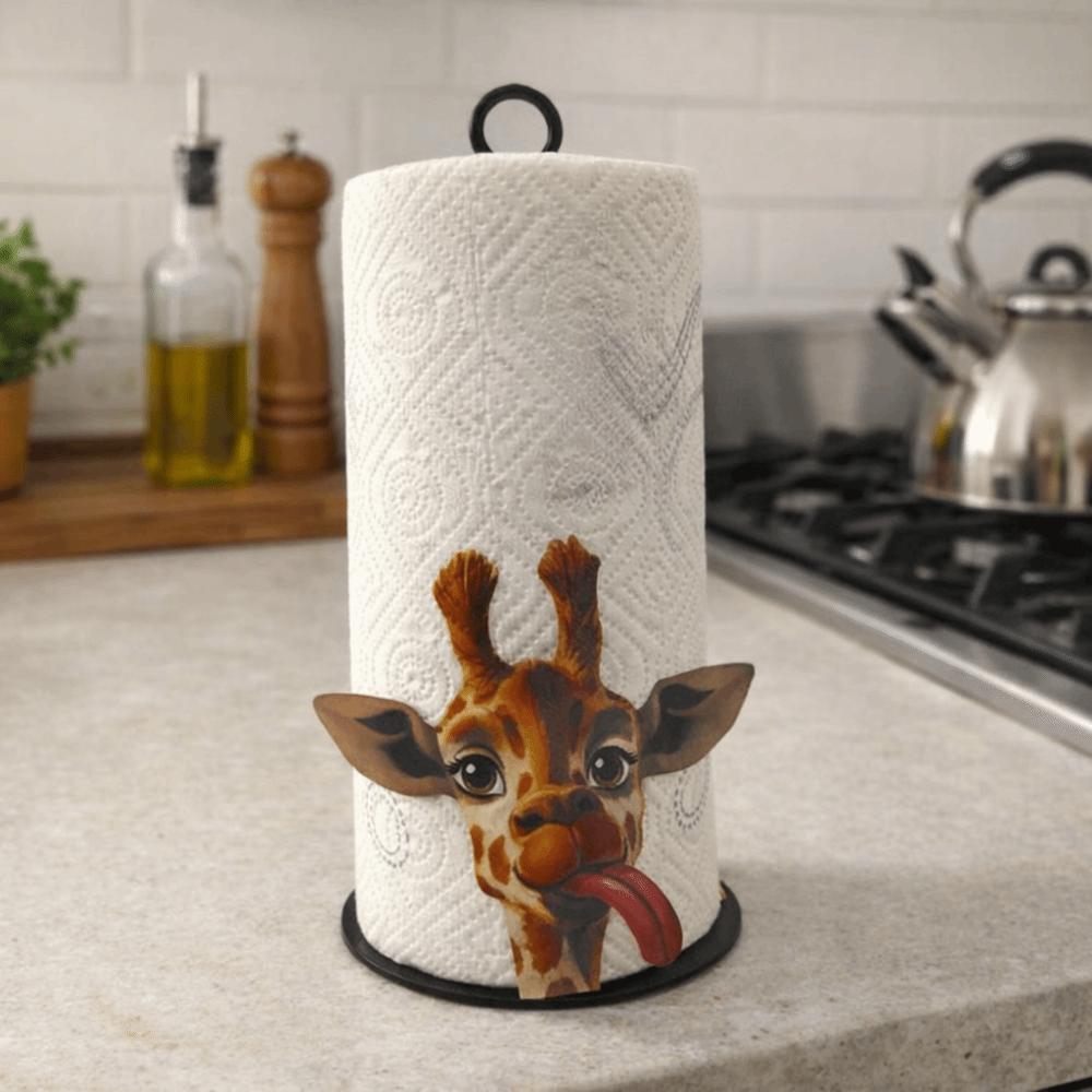 Cute Vertical Napkins Rack Iron Roll Paper Towel Holder Freestanding Tissue Holder  Parties