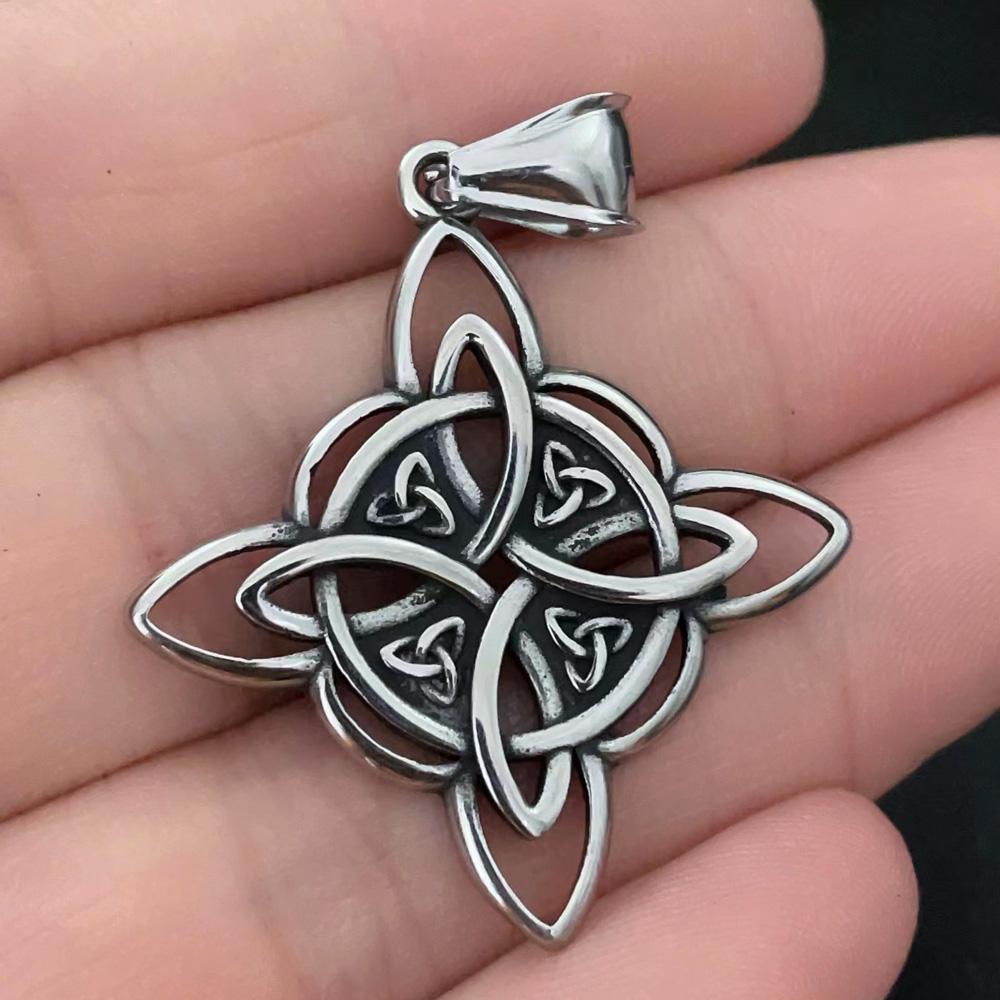 Vintage Viking Necklace for Men Nordic Tree of Life Amulet Stainless Steel Pendant Chain Jewelry Multi-style Celtic Pendant  Only