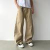 Deconstruction Khaki Tooling Retro Sweatpants Men's Loose Wide-leg Splicing Design Sense Versatile Trend Simple Casual Pants