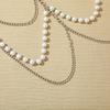 Sexy Beach Imitation Pearl Thigh Chain Female Fringed Body Chain, Metal Fashion Chain Personalized Leg Chain