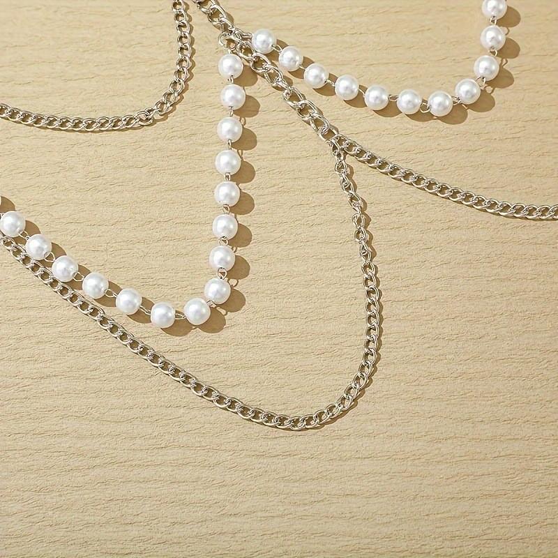 Sexy Beach Imitation Pearl Thigh Chain Female Fringed Body Chain, Metal Fashion Chain Personalized Leg Chain