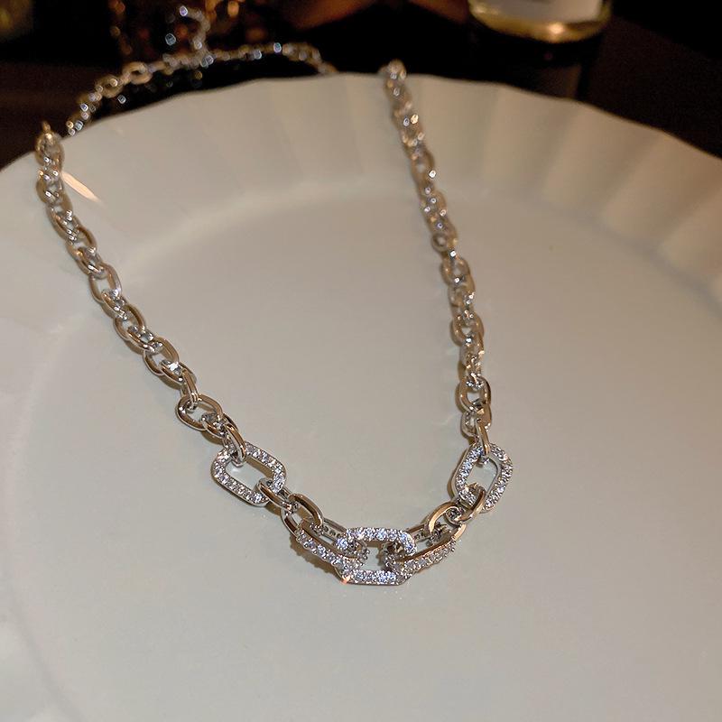 

Европейское и американское геометрическое циркониевое колье-цепочка - Шикарный хип-хоп стиль для женщин