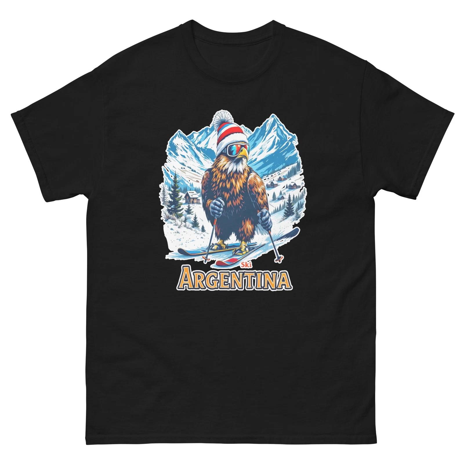 Ski Argentina Eagle Cute Animal Skiing T-Shirt S