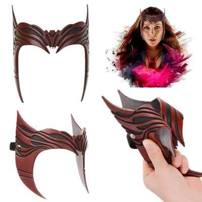 Movie Scarlet Witch Wanda Cosplay Costume Maximoff PU Crown Mask Headdress Halloween Party Tiara Gift Headwear