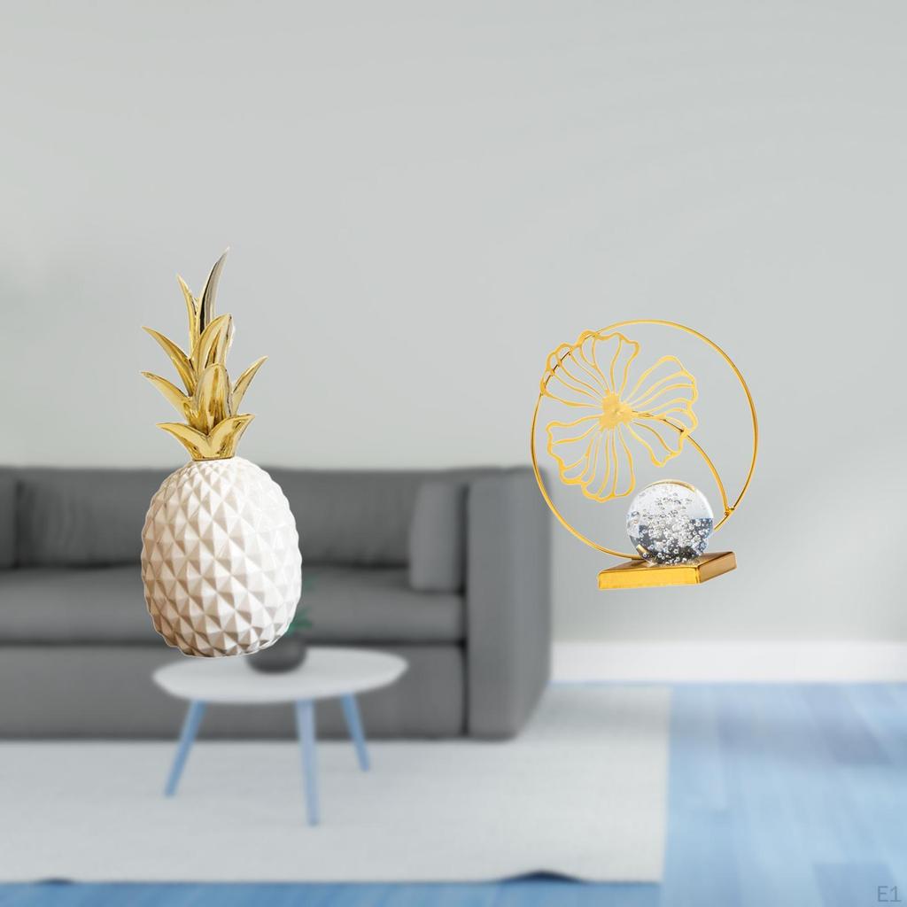 Pineapple Decorative Sculpture Artificial Figurine Ornament for Bedroom Bookshelf Tabletop Office