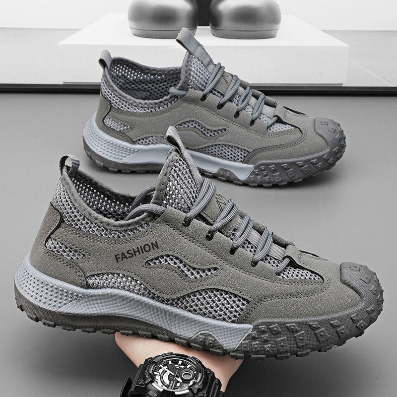 

Labor protection shoes, men s shoes, summer breathable mesh hollow mesh shoes, sneakers, soft soles, hollow casual outdoor board shoes 44
