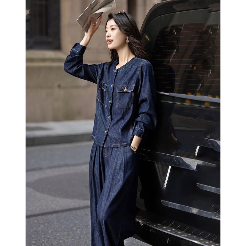 Completo due pezzi in denim e cotone nuvola da donna Demana