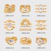 3pcs/Set Elegant 18K Gold Color Adjustable Size Threaded Ring Accessory Stylish Finger Accessories for Fashionistas
