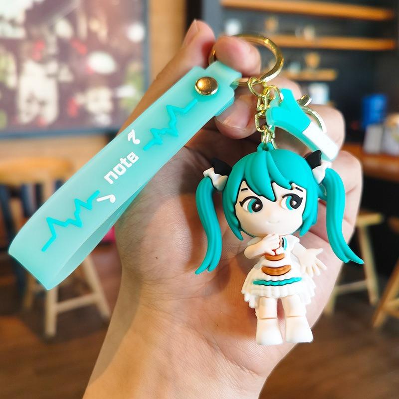 

Hatsune Miku series keychains, cartoon pendants, school bag pendants, key rings, 2D figures, cute dolls, car keychains