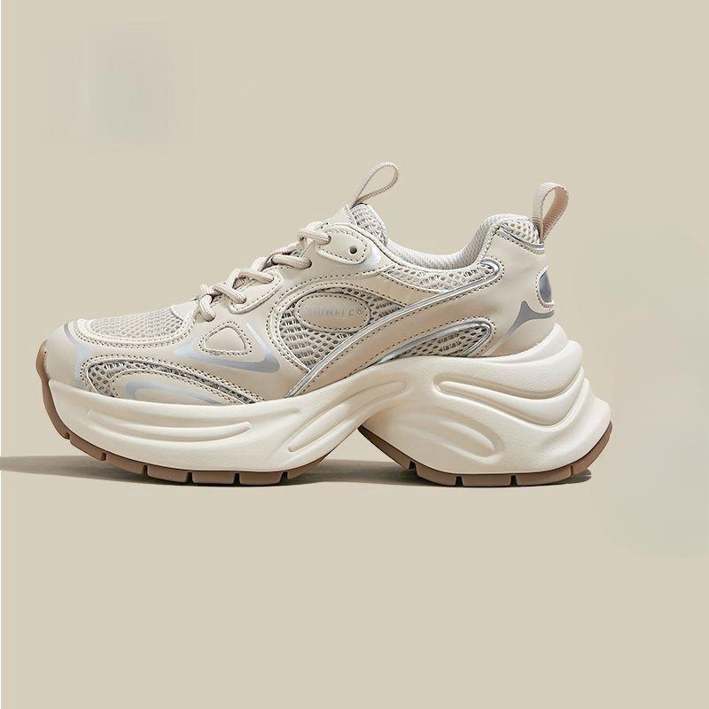 Nuove Scarpe da Papà Scarpe Casual da Donna con Suola Spessa e Rialzo Scarpe Sportive Traspiranti