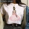 Dance Letter Print T Shirt Ballet Silhouette Monogram Print Women's T-shirt Loose Aesthetic Tops Graphic T Shirts  Pro Choice