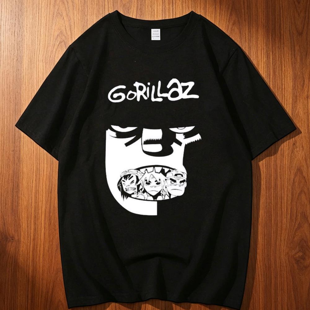 Gorillaz cotton tshirt teen Graphic korean clothes harajuku Gothic top tees Graphic Yk graphic Digital korean clothes Punk
