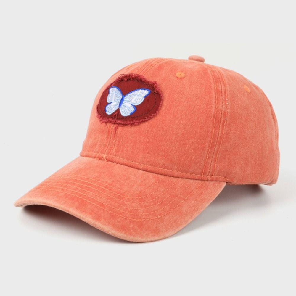 Butterfly Baseball Cap Embroidery Cartoon Peaked Cap Sun Protection Hat Sun Hat  Girl/Boy