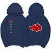 Unisex Naruto Akatsuki Hoodie, Double Side Red Cloud Symbol Print Anime Pullover Long Sleeve Hooded Sweatshirt
