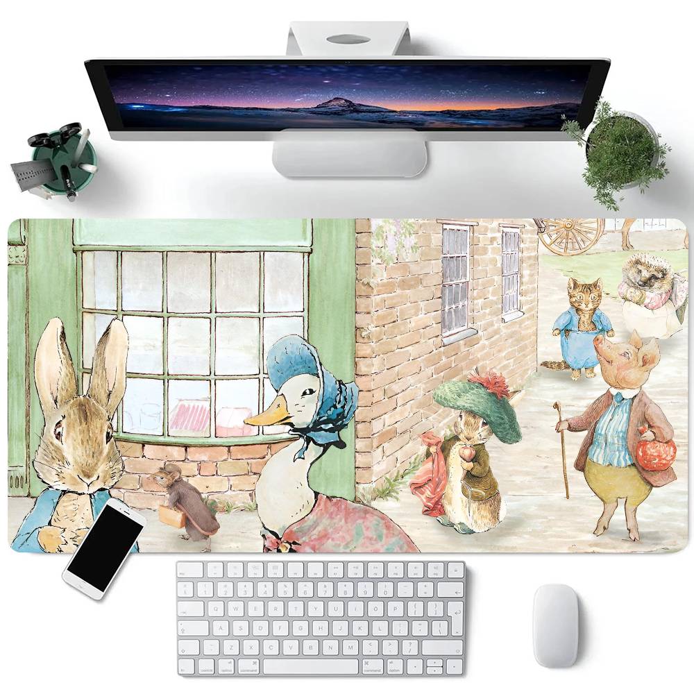 

Cartoon P-Peter Rabbit Cute Mousepad Large Keyboard Desk Mat Gaming Mouse Pad LockEdge Non-slip Mat LE600x300x2mm