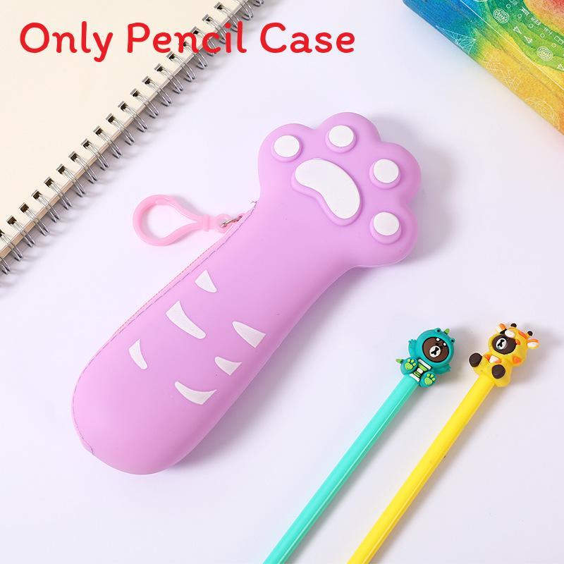 Creative Cat Paw Silicone Pencil Case For Kids School Supplies Storage Organizer