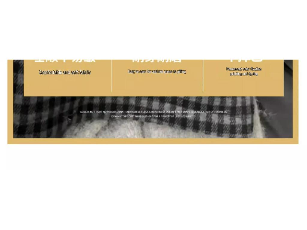 Petite Woolen Checkered Wide-Leg Pants for Women - Autumn/Winter 2025 