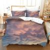 Cloud Sky Duvet Cover Set King/Queen Size,pink Blue-green Beautiful Natural Scenery Soft Bedding Set for Kids Teens Adults Girls