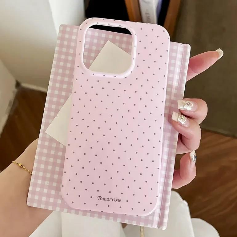 

Чехол для телефона iPhone 17 16 15 14 13 12 11 Pro Max X XS XR XSMax 7 8 Plus Air Глянцевая пленка Жесткий ПК INS Горошек Маленький Свежий iPhone 13 mini