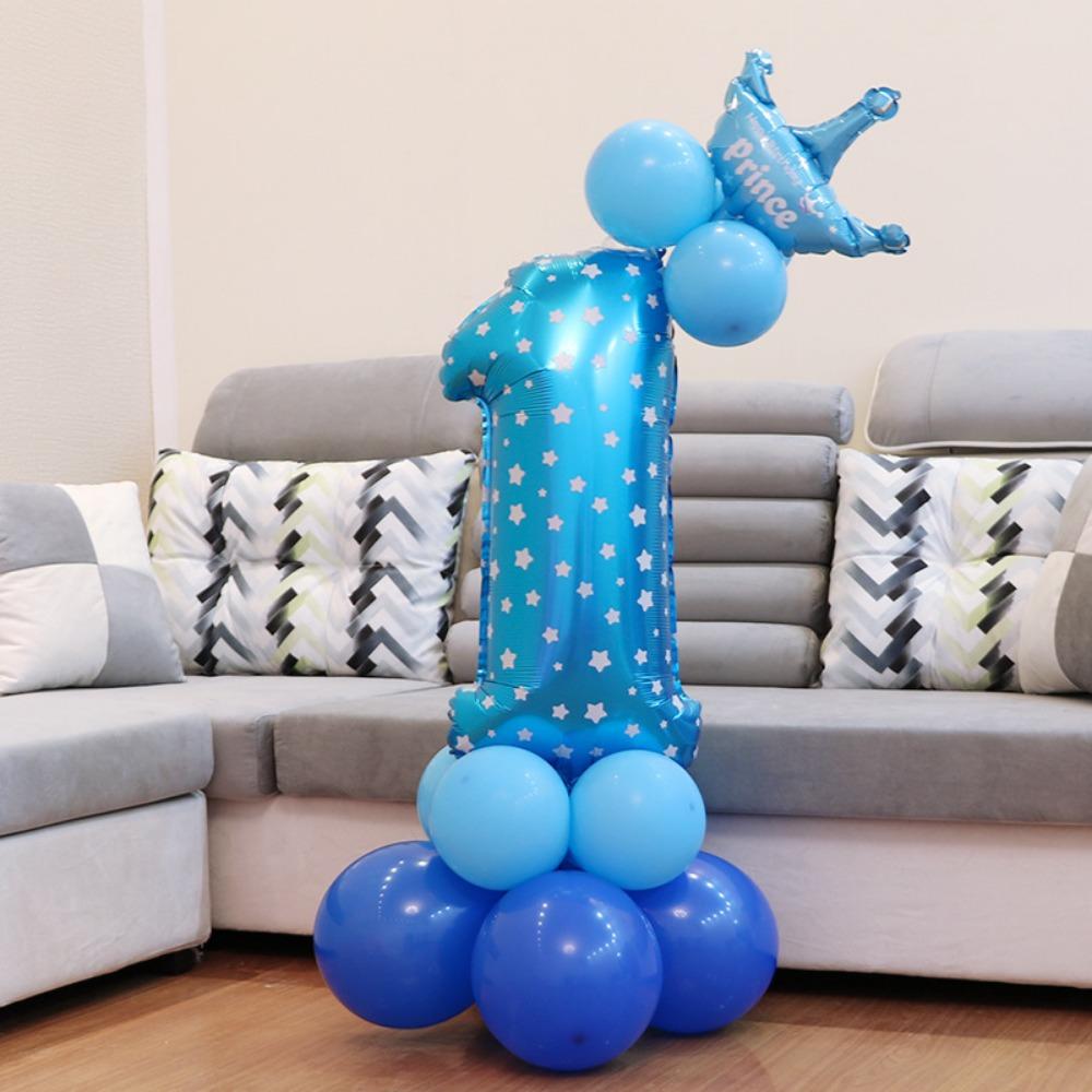 32in 0-9 folijas balons Zvaigžņu drukas Zoodārza tēmas dekorācija Dzimšanas dienas ballītes numurs Balons iekštelpu dekors