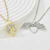 Factory Turkish Style Creative Can Open Clover Pendant Necklace Trend Love Wings Can Be Engraved Collarbone Women