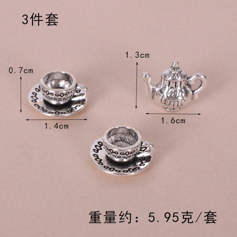 DIY Retro Alloy Jewelry Accessories (1 Teapot + 2 Teacups)