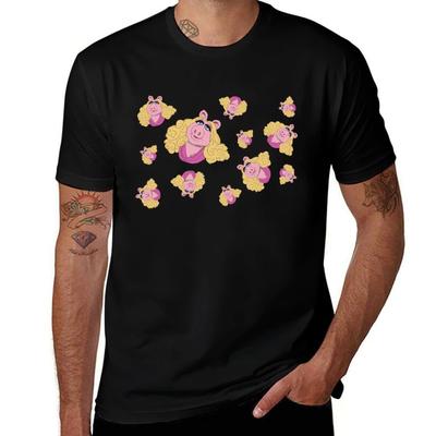 Miss Piggy Pattern TShirt Soft Basic Cotton Short Sleeve Tee
