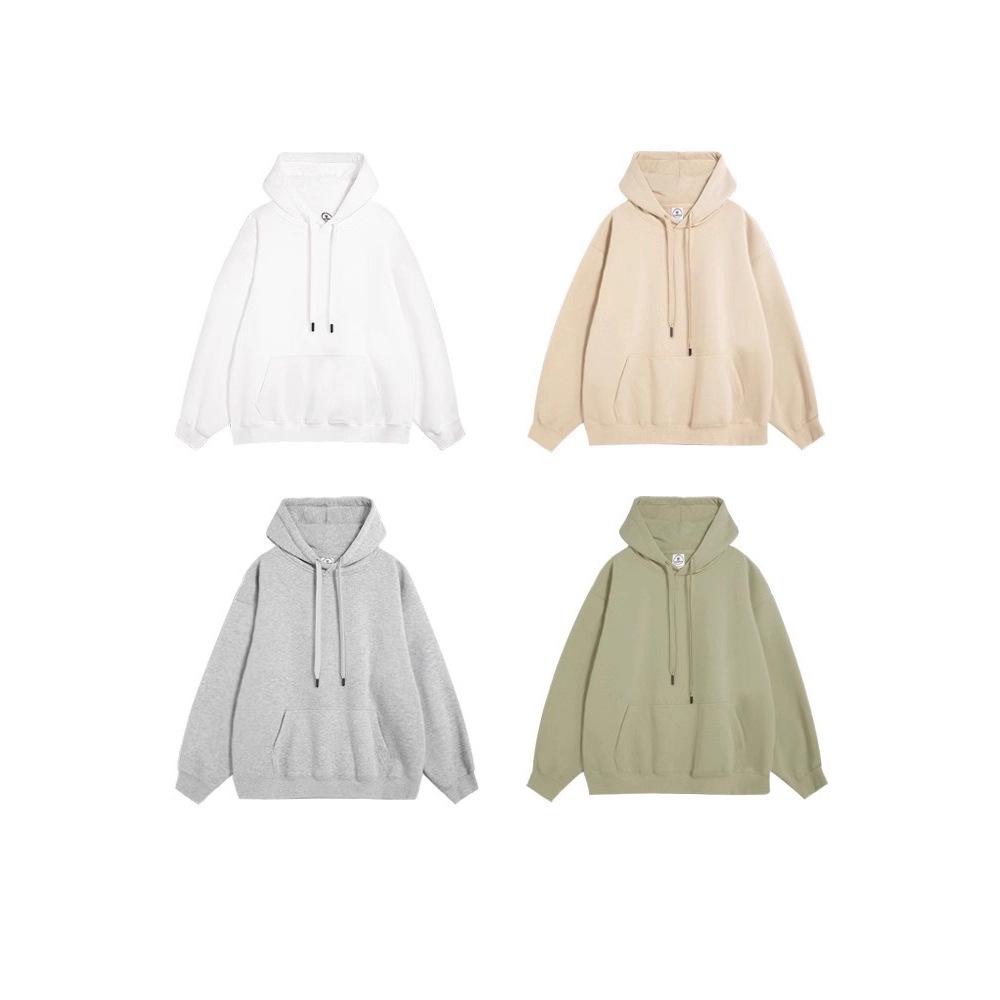 Unisex Drop Shoulder Solid Color Hoodie Pullover - Spring & Autumn Long Sleeve Sweatshirt