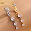 3/5 Reverse Crystals Faux Fake Belly Button Ring Belly Piercing Nombril Clip On Umbilical Navel Cartilage Clip Body Jewelry Gift