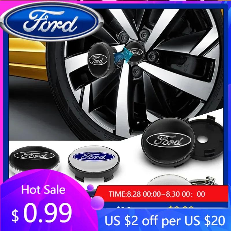 New 2026 Car Sticker 4pcs 60mm Car Wheel Center Hub Cap Auto Rim Covers Emblem Badge For Ford Focus Fiesta Mondeo Ranger Kuga Mu